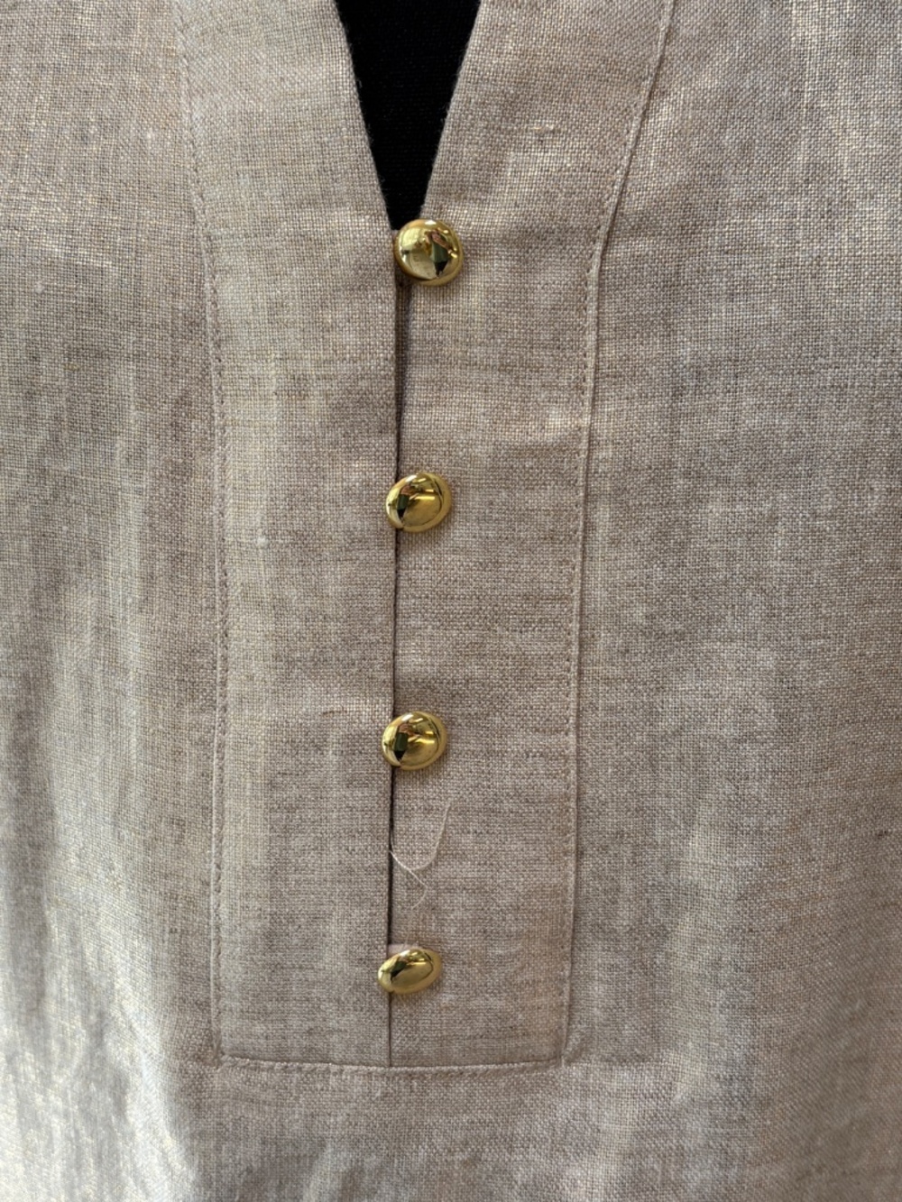 Sail to Sable Linen Maxi Dress Small and Metallic Gold with Ric/Rac Detail NWT - Picture 4 of 10